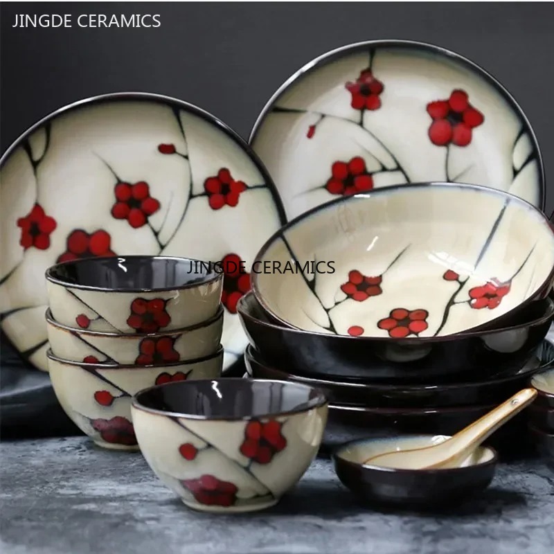 Home Cooking Dishes - Japanese Ceramic Tableware Household Hand-painted Plum