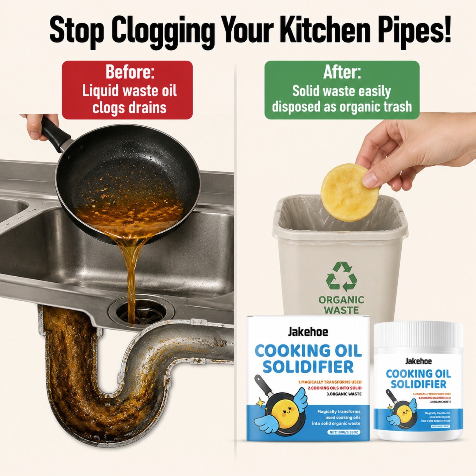 Cooking Oil Solidifier Powder  - Home Cooking Oil Disposal recension och pris