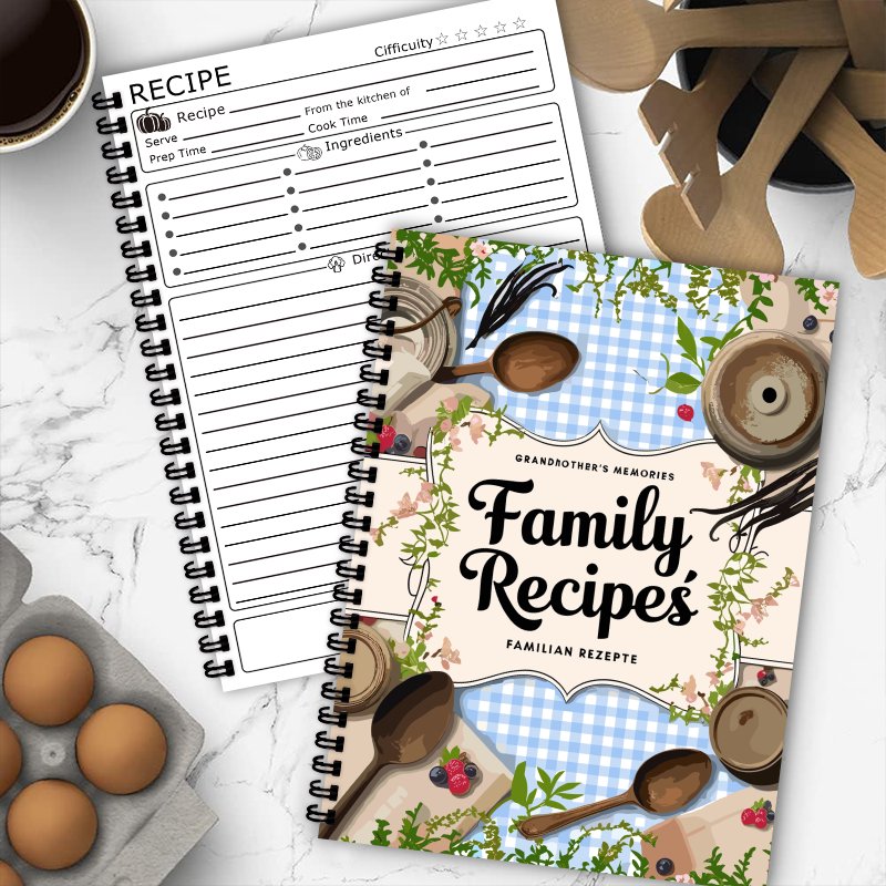 A5 Recipe Book, Blue Grid, Vin - Home Cooking Book recension och pris